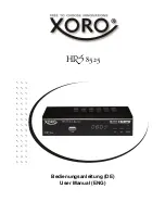 Xoro HRS 8525 User Manual preview