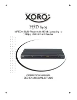 Xoro HSD 8405 Operation Manual preview