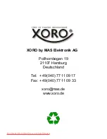 Preview for 262 page of Xoro HSD 8450 Operation Manual