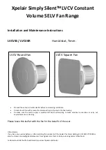 Preview for 1 page of Xpelair Simply Silent LVCV Installation And Maintenance Instructions Manual