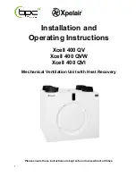 Xpelair Xcell 400 QV Installation And Operating Instructions Manual preview