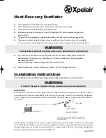 Preview for 1 page of Xpelair XHR150PC Installation Instructions Manual