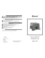 Preview for 1 page of Xpelair Xplus 275 Installation And Operating Instructions