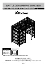 XROCKER BATTLE DEN GAMING BUNK BED Manual preview