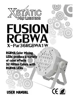 Preview for 1 page of Xstatic Pro Lightning FUSION RGBWA X-Par36RGBWA1W User Manual