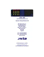 Предварительный просмотр 1 страницы XTA apa-4e8 Operator'S Manual