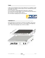 Preview for 5 page of XTA C2 Operator'S Manual