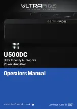 XTA ULTRAFIDE U500DC Operator'S Manual предпросмотр