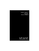 Предварительный просмотр 1 страницы Xtant Xtant3.1 Owner'S Manual