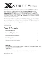 Preview for 3 page of Xterra ERG700 ROWER Owner'S Manual