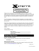 Предварительный просмотр 3 страницы Xterra FS420e Owner'S Manual