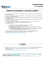 Preview for 5 page of XtraLight UVCH240254WH Operational & Maintenance Manual