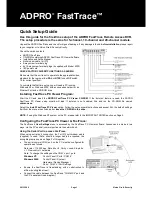 Xtralis ADPRO FastTrace Quick Setup Manual preview