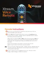 Xtream Voice Remote Instruction Manual preview