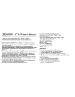 Xtrme XTR-75 User Manual preview