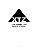 Предварительный просмотр 1 страницы XTZ 99 W12.18 P User Manual