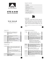 XTZ A-800 User Manual preview