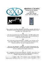 Preview for 1 page of XXL MEMPHIS 12ACMP3 Quick Reference Manual