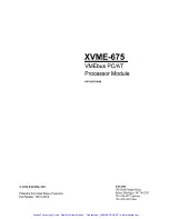 Preview for 2 page of Xycom XVME-675 Manual