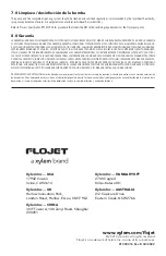 Preview for 20 page of Xylem FLOJET M50 Installation, Operation And Maintenance Manual