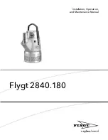 Предварительный просмотр 1 страницы Xylem Flygt 2840.180 Installation, Operation And Maintenance Manual