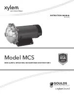 Xylem GOULDS MCS Installation, Operation And Maintenance Instructions preview