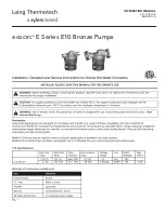 Предварительный просмотр 1 страницы Xylem Laing Thermotech ecocirc E Series Instruction Manual