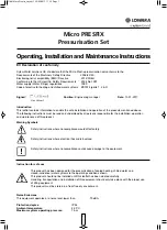 Предварительный просмотр 1 страницы Xylem Lowara Micro PRESFIX Operating, Installation And Maintenance Instructions