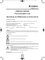 Xylem LOWARA PRESFIX ALPHA Operating And Maintenance Instructions preview