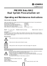 Xylem Lowara Presfix Beta MK2 Operating And Maintenance Instructions Manual предпросмотр