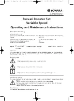 Xylem LOWARA Resvari Operating And Maintenance Instructions preview