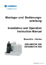 Xylem LOWARA SEKAMATIK 50D Series Installation And Operation Instruction Manual предпросмотр