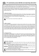 Preview for 8 page of Xylem LOWARA TP1 Installation And Operating Instructions Manual