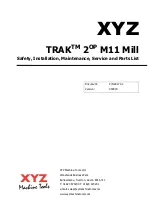 XYZ Machine Tools TRAK 2OP M11 Mill Safety, Installation, Maintenance, Service And Parts List preview