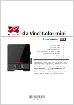 XYZ Printing da Vinci Color mini User Manual preview