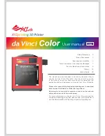 XYZ Printing da Vinci Super User Manual preview