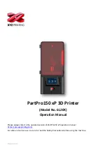 XYZ Printing PartPro150 xP Operation Manual preview