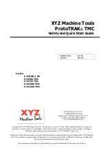 XYZ ProtoTRAK TMC Series Safety And Quick Start Manual preview