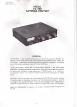 Предварительный просмотр 2 страницы Yaesu FC-700 Instruction Manual