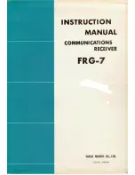 Yaesu FRG-7 Instruction Manual preview