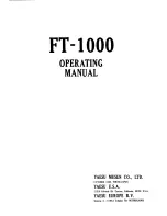 Yaesu FT-1000 Operating Manual preview