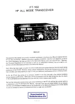 Yaesu FT-102 Instruction Manual preview