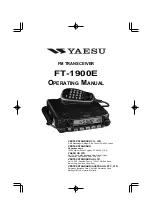 Yaesu FT-1900E Operating Manual preview