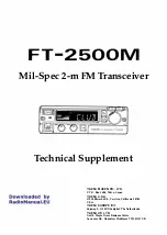 Preview for 1 page of Yaesu FT-2500M Technical Supplement