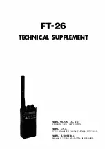 Preview for 1 page of Yaesu FT-26 Technical Supplement