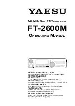 Preview for 1 page of Yaesu FT-2600M Operating Manual