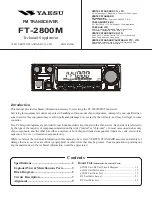 Yaesu FT-2800M Technical Supplement preview