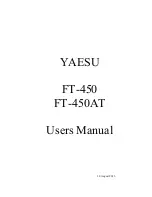 Yaesu FT-450 User Manual preview