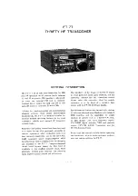 Preview for 3 page of Yaesu FT-77 Instruction Manual