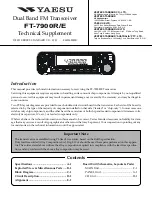 Yaesu FT-7900E Technical Supplement preview